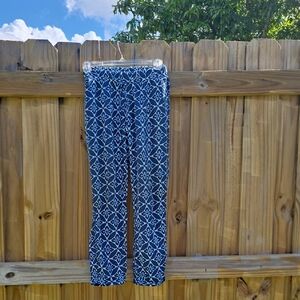 Old Navy Navy and White Geometric Pants With Front Pockets